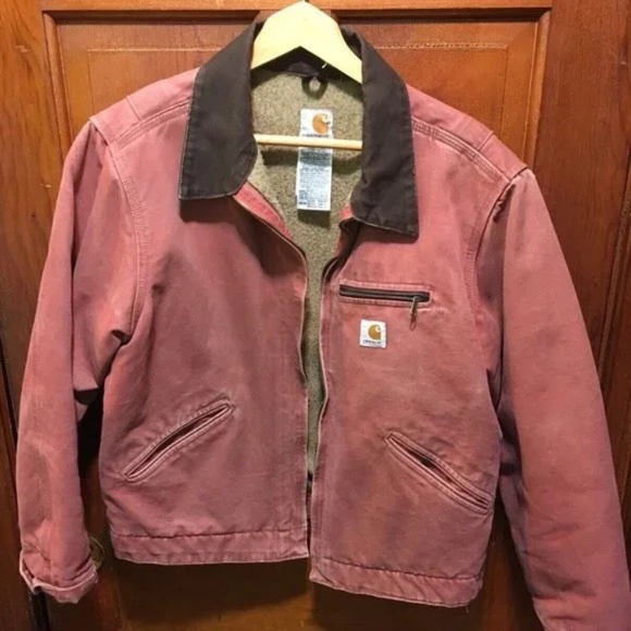 Carhartt Jackets & Blazers - VTG Pink Carhartt Detroit Jacket WJ097 VRS Salmon Blanket Lined Women's LARGE